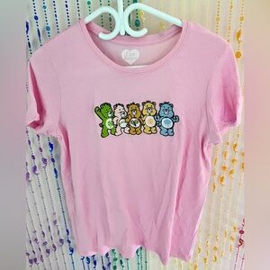 Pink Care Bears Y2K Embroidered vintage inspired Nostalgic T Shirt